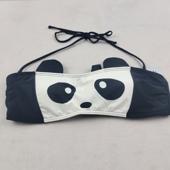 NWT Hot Topic sold out Panda swim top bikini bathingsuit Size Large - Picture 2 of 4